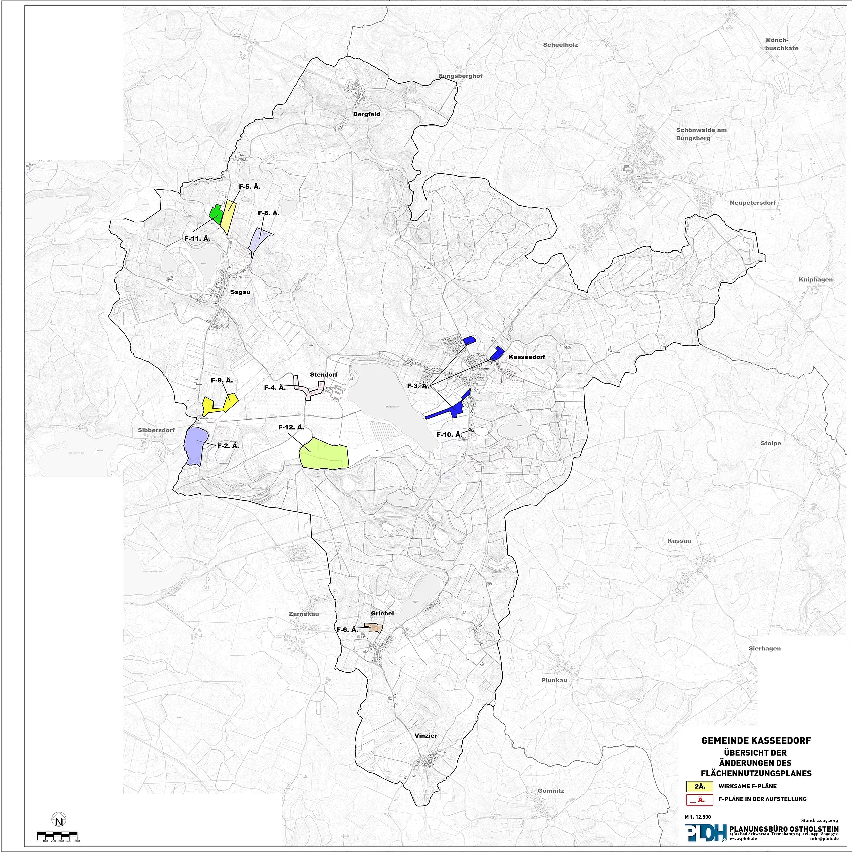Übersichtsplan der Flächennutzungspläne der Gemeinde Kasseedorf