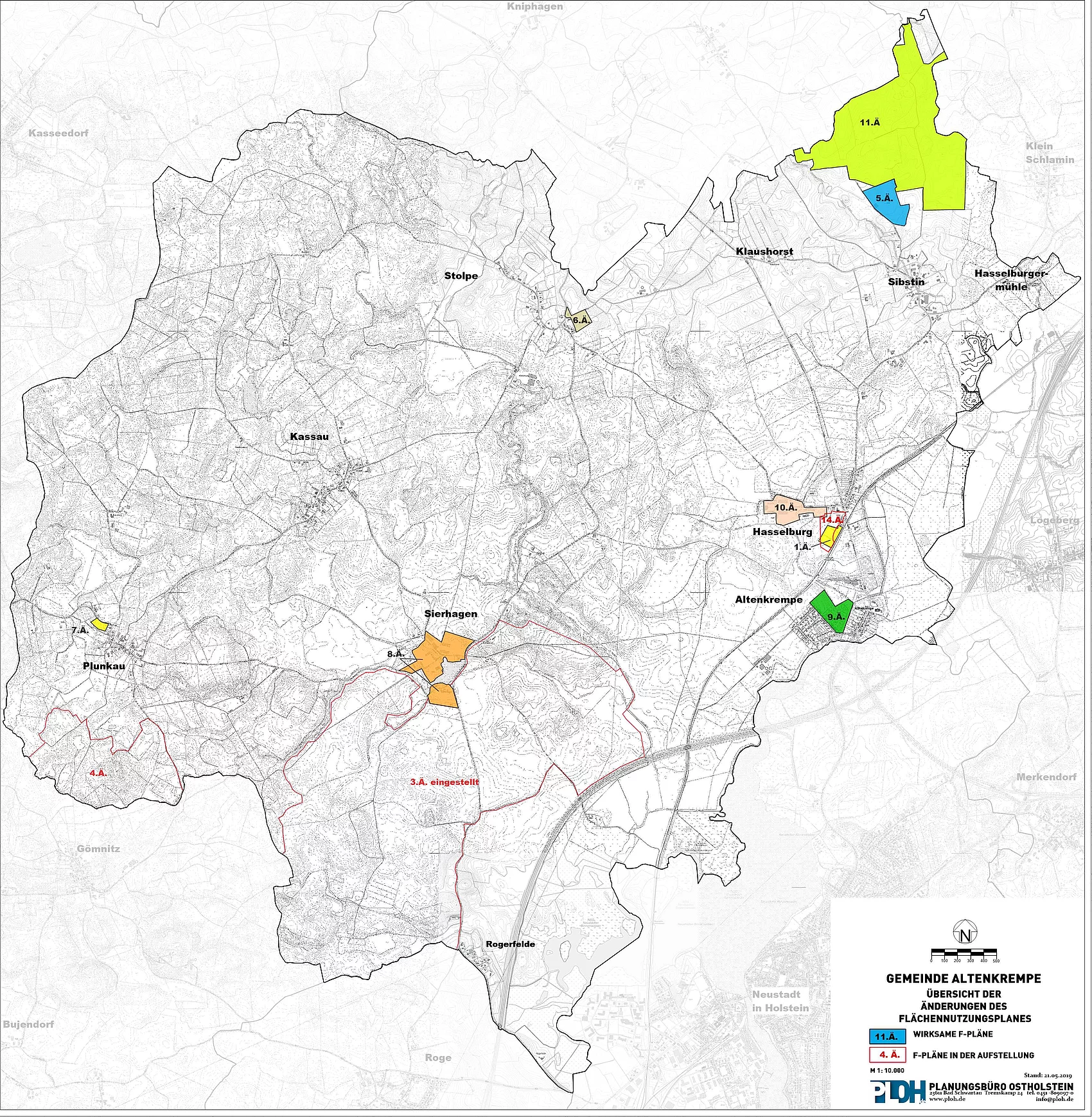 Übersichtsplan der Flächennutzungspläne der Gemeinde Altenkrempe