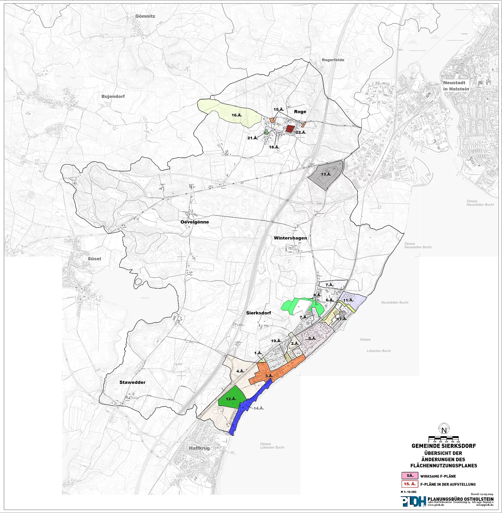 Übersichtsplan der Flächennutzungspläne der Gemeinde Sierksdorf